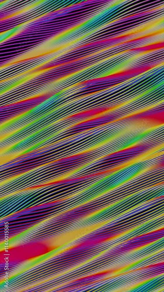 Poster Vibrant Abstract Lines with Gradient Motion Flow