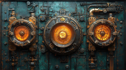 steampunk, parts, gears, cogs, pistons, levers, valves, pipes, brass, copper, rivets, bolts, screws, chains, wheels, pulleys, springs, gauges, dials, meters, cranks, handles, mechanisms, machinery, st