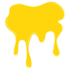 Cheese Drip Illustration on White Background. Isolated Vector in Cartoon Design