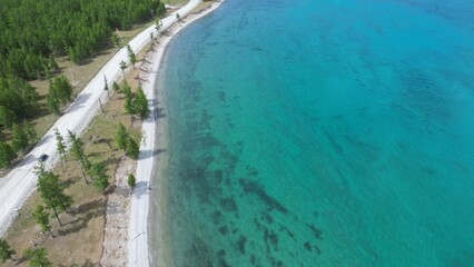 Crystal-Clear Water and Quiet Road