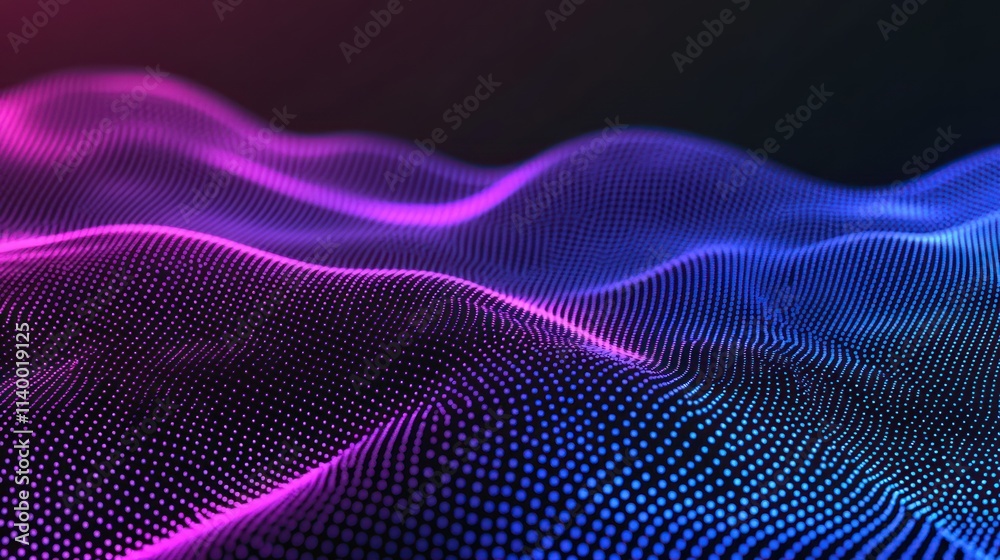 Poster Abstract digital waves in vibrant colors, representing data or sound visualization.