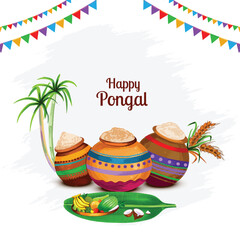 Fototapeta premium Happy Pongal religious festival greeting card background