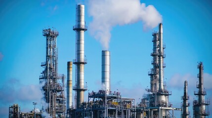 Industrial Complex with Smoke Stack Emissions