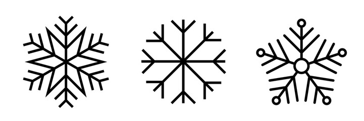 Snowflakes icon set. Winter symbols of snow or snowflakes. Christmas logo . Snowflakes  vector