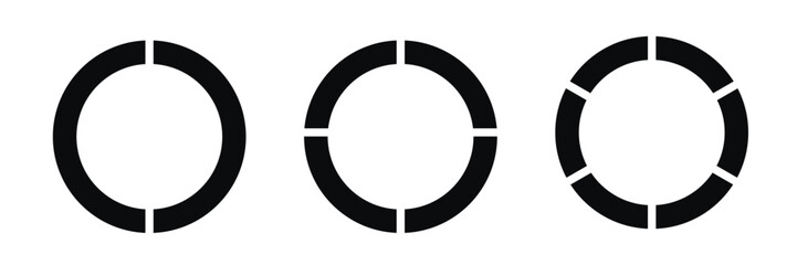 Naklejka premium Pie chart set. Circle icons for infographic. Vector illustration