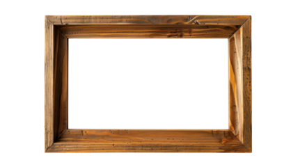 Rustic wooden frame showcasing a vibrant green background ready for artistic creation