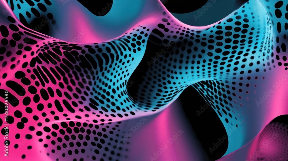 Poster abstract digital design featuring vibrant colors and fluid shapes.