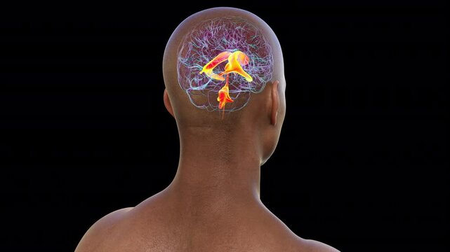 Ventricular system of brain, animation