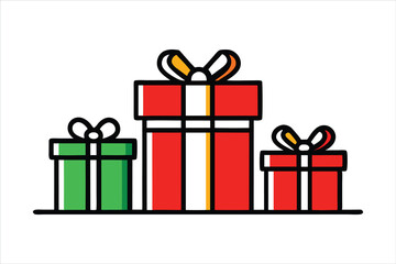 set of Christmas gift boxes 