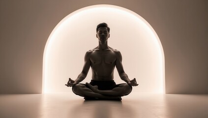 person meditating in yoga position