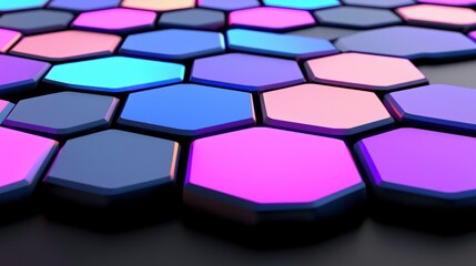 Futuristic Hexagon Pattern  Abstract 3D Render  Colorful  Geometric Design