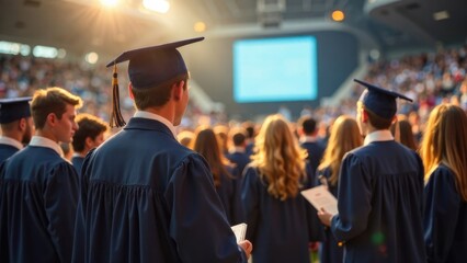 Obraz premium Graduation, school ball, farewell to teachers, free space for text on the side