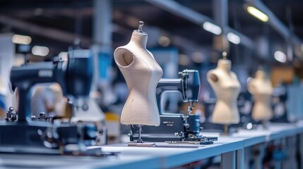 Tailoring Workshop with Sewing Machines and Mannequins