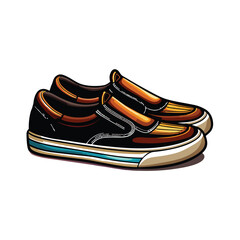 Design sleek slip-on sneakers with a modern, urban aesthetic; incorporating edgy details like contrasting stitching and bold accents.