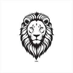 Fototapeta premium sketch of a tribal lion tattoo. lion king logo. vector drawing graceful and graceful king of beasts lion illustration white background