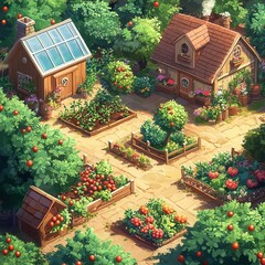 Obraz premium house with flowers