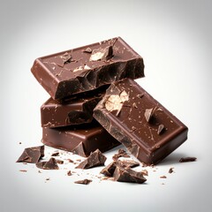 Delicious Cracked Dark Chocolate Bar Pieces  Sweet Treat  Dessert Food Photography