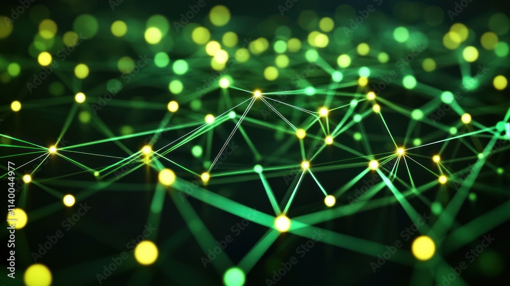 Aufkleber A network of glowing points and lines representing connectivity and data flow.