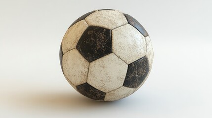 Worn soccer ball, distressed, vintage, aged, leather, sports