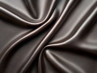 Obraz premium High-Quality Dark Brown Textured Leather Fabric Close-Up Background Detail