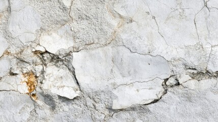 Fototapeta premium Detailed close-up of cracked white concrete texture with intricate patterns and natural variations ideal for backgrounds and design projects.