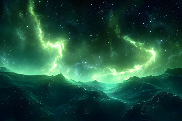 Obraz premium Green milkway in space background backgrounds outdoors nature.