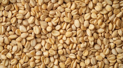 Fototapeta premium Close-up of cracked wheat showing coarse golden particles as a nutritious whole grain option for healthy cooking and baking recipes.