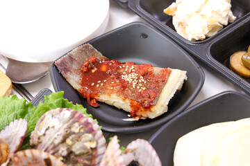 Korean traditional food. Steamed stingray