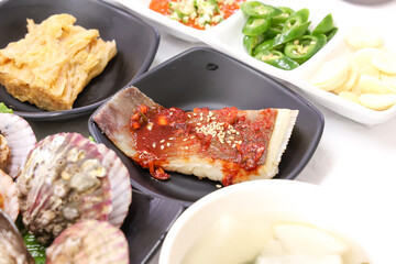 Korean traditional food. Steamed stingray