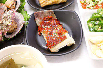 Korean traditional food. Steamed stingray