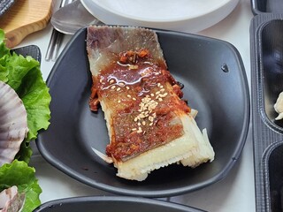 Korean traditional food. Steamed stingray