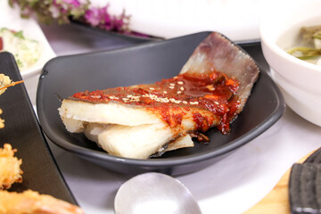 Korean traditional food. Steamed stingray