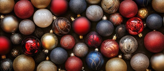 Obraz premium Elegant Christmas Ornaments Assortment for Festive Background and Print Design