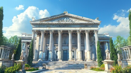 Fototapeta premium Majestic Roman Temple: A Glimpse into Antiquity.