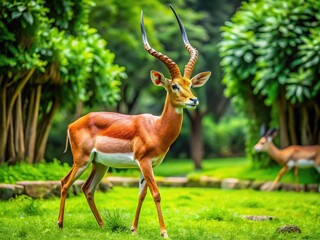 Obraz premium Antelope Horse in Zoo Aviary - Majestic Wildlife Photography