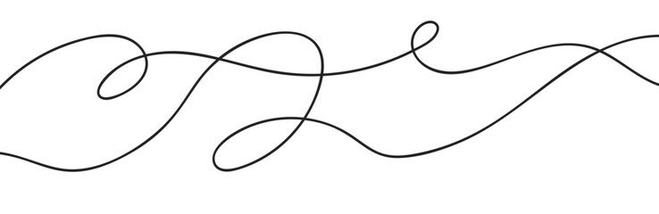 Seamless wavy line pattern with curvy abstract squiggles in a psychedelic wiggle design. Flat vector illustration isolated on white background.