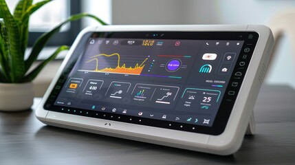 Smart Home Control Panel Displaying Real-Time Data and Automation Features