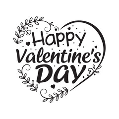 Happy Valentines Day typography poster with handwritten calligraphy text, Vector illustration