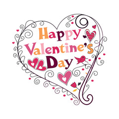 Happy Valentines Day typography poster with handwritten calligraphy text, Vector illustration