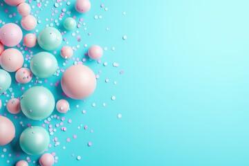 Joyful celebration with pastel paper art and geometric confetti