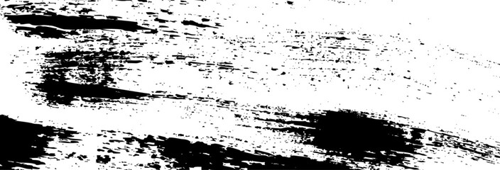 Abstract background with brush strokes and rough paint lines. Geometric black and white pattern with vintage effect. Flat vector illustration isolated