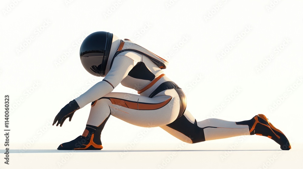Leinwandbilder a futuristic astronaut in a dynamic pose, suggesting movement and readiness for exploration.
