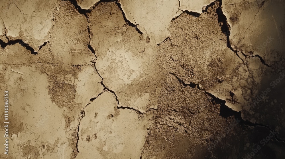 Poster aged concrete wall texture with cracks and stains providing a rustic outdoor background for design a