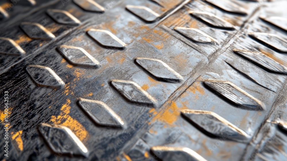 Poster textured aluminum sheet with intricate patterns and a weathered appearance showcasing industrial aes