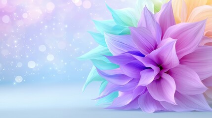 Obraz premium Pastel Dream Flowers Soft Colorful Bokeh Background