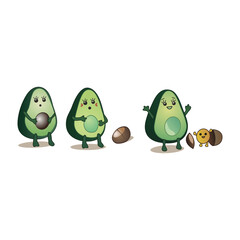Vector Illustration of Avocado characters