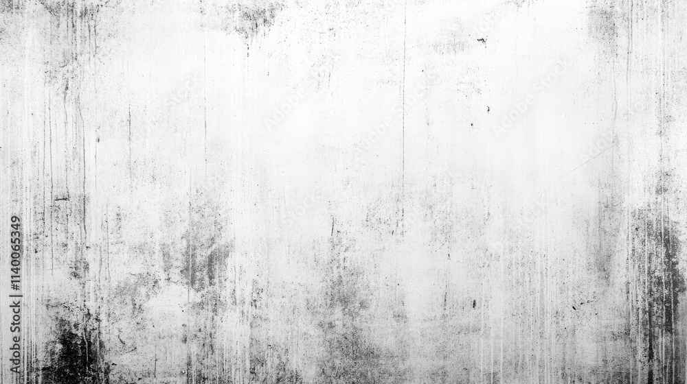Aufkleber Weathered white concrete wall texture with grime and stains for use in backgrounds or design projects.