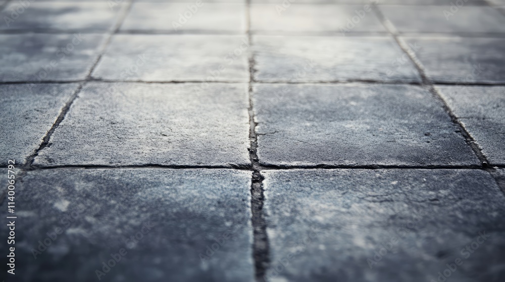 Poster weathered dark cement floor texture with visible cracks and stains ideal for industrial or urban bac