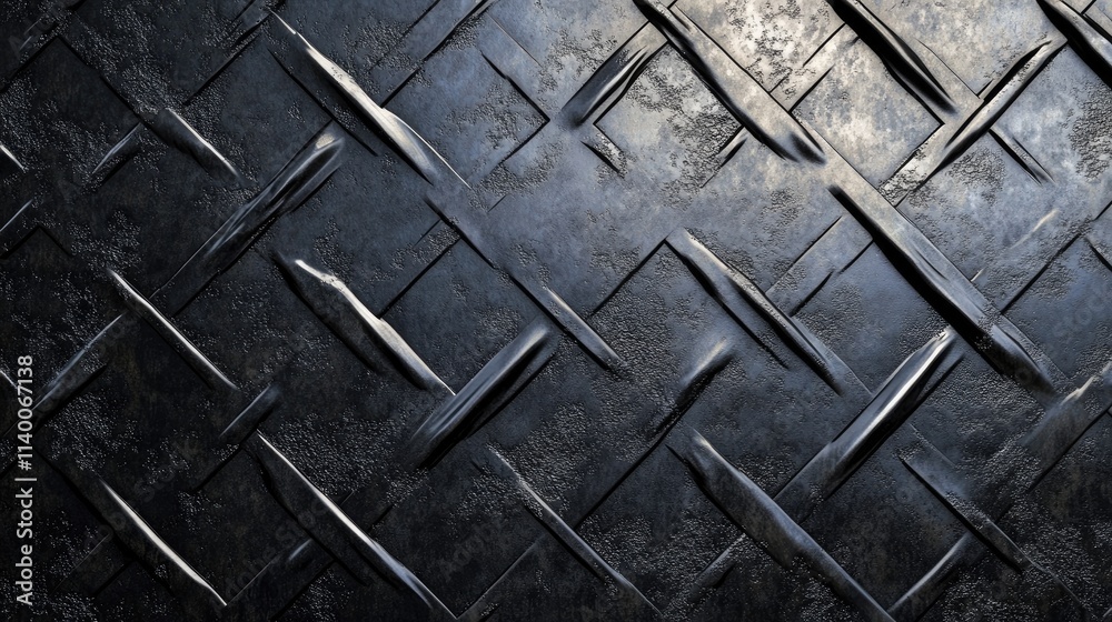 Poster worn textured metal surface with woven patterns reflecting industrial aesthetics and distressed elem