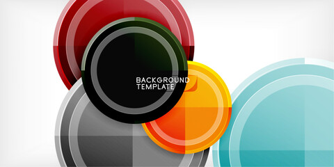 Obraz premium Abstract background - multicolored circles, trendy minimal geometric design, vector illustration